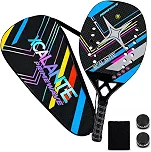 Raquete Beach Tennis 22mm Kit Completo Capa Protetora Overgrip Munhequeira