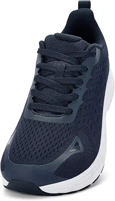 Sapatos masculinos com bico largo – Sapatos de caminhada de largura larga, confortáveis, atléticos, tênis de corrida, treino, academia, para inchaço, joanete, fascite plantar, pés, sola de borracha