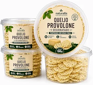 Queijo provolone desidratado temperado com ervas finas – Crocante, Saboroso e Prático – Naturallis