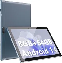 ATOZEE Tablet de 10 polegadas, tablets Android 14 8 GB de RAM, 64 GB de ROM, 1024 GB, expansão, 2 MP, câmera Bluetooth, WiFi-6, tablet de 10,1 polegadas, IPS tela HD de 10 polegadas, tela HD de 6000