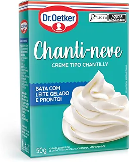Dr. Oetker Pó Para Chanti-Neve, Creme Tipo Chantilly, Para Rechear e Decorar Bolos, Pavês e Sobremesas, Textura Leve e Suave, 50g