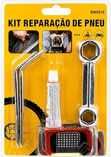 Kit Reparo de Pneu para Bicicleta e Moto | Remendo Completo com Ferramentas