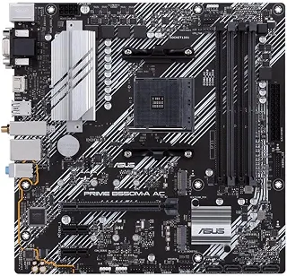 Placa-mãe Asus PRIME B550M-A AC Pcie 4.0 Dual M.2 4x4 cor preta