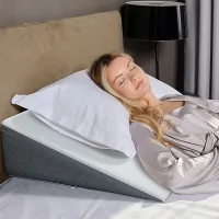 Kolbs Almofada de cama para apneia do sono, refluxo ácido elegível para FSA e alívio da dor nas costas, com capa jacquard chique - Cunhas de cabeceira para dormir (largura padrão 19 cm de altura)