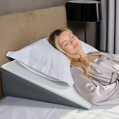 Kolbs Almofada de cama para apneia do sono, refluxo ácido elegível para FSA e alívio da dor nas costas, com capa jacquard chique - Cunhas de cabeceira para dormir (largura padrão 19 cm de altura)