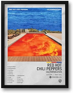 Quadro Decorativo com Moldura Pôster Californication Capa de Disco Rock Anos 90 Código Álbum Spotify Decoração Quarto Sala Presente Música Tam. 33x43cm