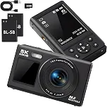 Câmera Digital 5K Ultra HD 80MP Duas Telas Selfie WiFi Fotografia e Vídeo