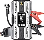 ENFIT VIDA Auxiliar de Partida Veicular 4 em 1 1500A 12V, Compressor de Ar Digital 150PSI, Power Bank 10000mAh, Lanterna SOS para Carros Motos Picapes Emergência Automotiva
