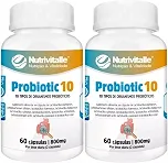 Probiotic 10 800 mg 60 Cápsulas Nutrivitalle Kit 2 Unidades