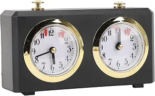 Mingzhe Relógio de Xadrez Mecânico Profissional Vintage Temporizador para Competições de Xadrez (Preto)