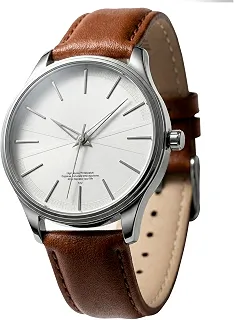 Relógio Masculino Analógico Com Pulseira de Couro Sintético Marrom Fundo Branco Resistente à Água 3ATM Social Clássico Executivo Minimalista 43mm Quartzo GRUPO FIRST SHOP