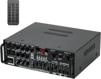 VEDO Amplificador de potência Bluetooth 2.1 de 300 W, 12 V, 110 V/220 V para áudio automotivo e residencial, com controle remoto e subwoofer