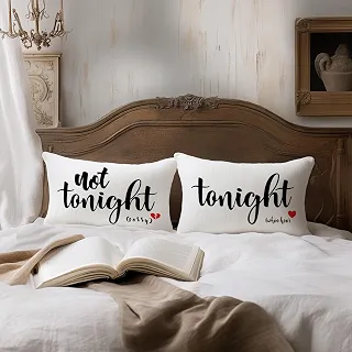 Presentes de chá de panela, capas de travesseiro 30,5 x 50,8 cm, presentes de noivado e aniversário de casamento, para noiva, esposa, para cama, quarto