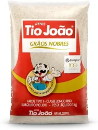 Arroz Branco Tio João Grãos Nobres - 1kg