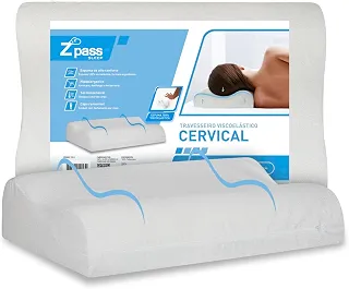 Z Pass Sleep Travesseiro Nasa Ortopédico Cervical D40 12/10cm de altura Suporte ergonômico com tratamento Alergo Free Anti ácaro, anti fungo e anti bactéria para fronhas 50x70cm - Branco