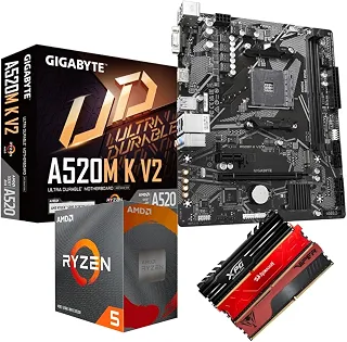 KIT UPGRADE ADMD RYZEN 5 5600GT 4.6GHZ TURBO + PLACA MÃE A520M-K + 8gb 3200MHZ - RADEON VEGA 7