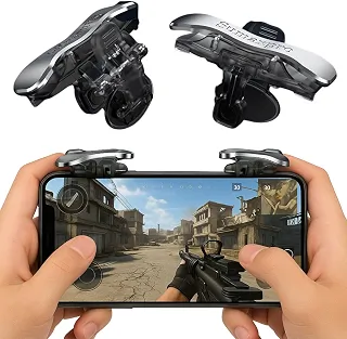 Gatilho para Jogos Mobile 6 Dedos, Controle L1 L2 R1 R2, Compatível com iPhone e Android até 13mm, Zero Atraso