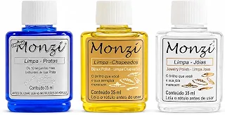 Kit Monzi Original Limpa Prata, Chapeados, Joias 3x35ml
