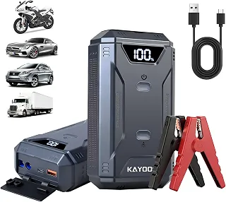 Trailabo Auxiliar de Partida Veicular Portatil 3500A, 12V Carregador de Bateria para Motores Gasolina 9L o Diésel 8L, com luz LED, Ideal para Carros, SUVS, Motocicletas