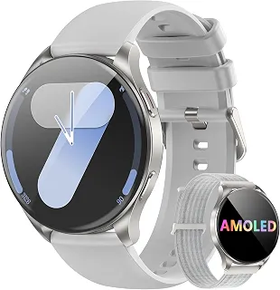 Smartwatch Redondo AMOLED 1.43' - Relógio Inteligente com Chamadas Bluetooth, 130+ Modos Esportivos, IP68, Compatível Android/iOS - Unissex