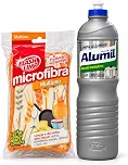 Kit Limpa Alumínio 500ml e Esponja Microfibra