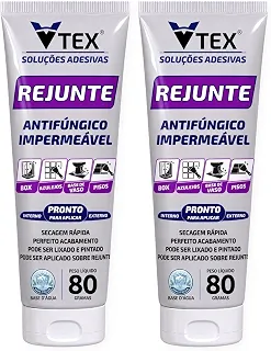 Kit 2 Rejunte Acrílico Pronto Uso para Piso e Porcelanato VTEX 2x80G CINZA