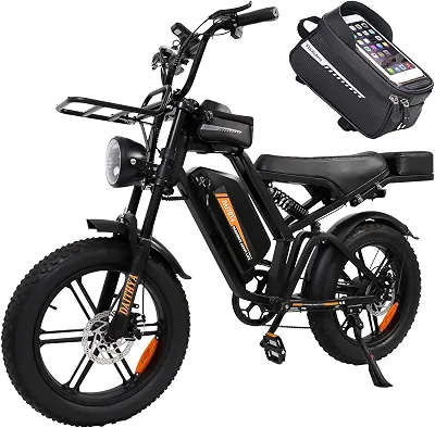BEMMY Bicicleta Elétrica para Adultos, Pneu Largo de 20”x4, 500W, Bicicleta Elétrica de Motocicleta de 7 Velocidades, Bateria de 48V, até 50 Km/h. A única Loja Autorizada "Bemmy-BR" (500W-009)