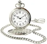 Relógio De Bolso Quartz Clássico Com Corrente Estilo Antigo Retro Vintage