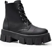 Coturno Tratorado Feminino Salto Grosso Moda Plataforma Bota