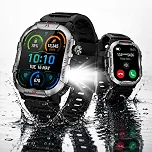 Relogio Smartwatch Militar GPS IP68 Tela 2.01 Polegadas Lanterna Bussola 100 Modos Esportivos Bluetooth Chamadas iOS e ANDROID, Preto