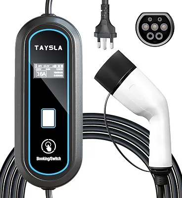 Carregador Portátil Carro Eletrico EV 3,5KW 8A 10A 13A 16A Tipo 2 Cabo De 3.5M Carregamento Elétrico Com Tela LED WallBox Plug BR Para Carro BYD Nissan Volvo BIVOLT Phantom