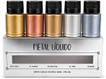 TINTA EFEITO METALIZADO - METAL LÍQUIDO - GESSO, MDF, VIDRO E CERÂMICA - 5 CORES
