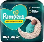 Fralda Pampers Recém Nascido Tamanho RN+ (Até 5 kg), 36 Unidades