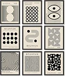 97 Decor Pôster Bauhaus moderno - decoração de parede moderna de meados do século, arte de parede geométrica do meio do século, impressões de parede abstratas da Bauhaus, imagens minimalistas de