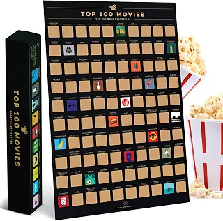 Enno Vatti Pôster de raspadinhas dos 100 melhores filmes - Lista dos melhores filmes - Pôster de 100 raspadinhas de filmes (42 cm x 59 cm) - incluindo os 100 melhores pôsteres de filmes - presente