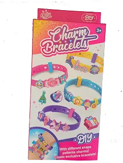 Kit Bracelete Pulseira Divertida Brinquedo Infantil Menina com Emogis, Desenhos e Adesivos, Pulseiras para Montar, Faça Pulseira de Silicone em cores sortidas PD2