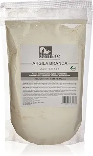 DERMARE Argila Branca Clareadora 250g Mascara para Peles Sensiveis