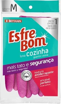 EsfreBom - Luva de Látex para Cozinha Tamanho M, Cor Rosa, Bettanin