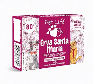 Sabonete Erva Santa Maria Pet Life Cães e Gatos 80 g