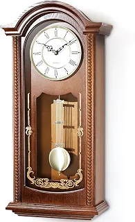 AYRELY® Relógio de parede vintage avô de 66 cm com pêndulo e carrilhão, sino de hora/quarto de hora, moldura de elmwood, relógio de parede grande vintage para sala de estar, presente de decoração de