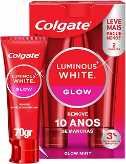 Colgate Creme Dental Para Clareamento Luminous White Glow 70g 2 un
