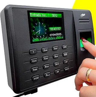 Relógio de Ponto Biométrico Digital Eletrônico Máquina Para Empresa Com Conexão USB Confirmação Sonora E Visual Impressão Digital Para Registro De Pontos Não Requer Instalação de Software