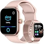 SmartWatch, relogio smartwatch feminino com GPS Integrado, Alexa Integrada e Som Estéreo sem Fio, Tela AMOLED 1.85', IP68 à Prova d'Água, 100+ Modos Esportivos, Faz e Recebe Ligações Bluetooth