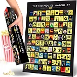 Pôster oficial dos 100 melhores filmes da IMDb | Lista de desejos premium - Feito nos EUA | 41 x 50 cm | Presente exclusivo para homens e mulheres amantes de filmes | Suprimentos para noite de cinema