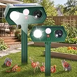 Repelente Solar Kit 2 Uni Ultrassônico Espanta Animais com sensor de movimento e luz intermitente e Pragas Ratos Gambás Pombos Escorpiões Cobra Jardim Quintal Casa