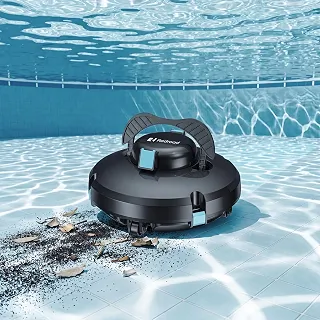 Redroad S1 Robo Aspirador Piscina Sem Fio Por 130min,Autoestacionável, Impermeável IPX8Até 102㎡, Filtro 180μm,para Todos os Tipos de Piscina