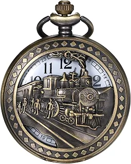 Relógio de bolso vintage, retrô, clássico, colar com pingente para homens e mulheres