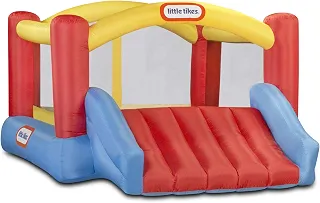 Little Tikes Jump 'n Slide Bouncer - Inflatable Jumper Bounce House Plus Heavy Duty Blower With GFCI, Stakes, Repair Patches, And Storage Bag 106.2 Inch x 137.7 Inch x 65.7 Inch Ages 3-8 Years