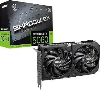 Placa de Video MSI RTX 5060 Shadow 2X OC, 8GB, GDDR7-912-V537-037