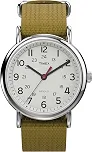 Weekender 38mm Unisex Analog Watch | INDIGLO Backlight | Adjustable Durable Nylon Fabric Slip Through Strap | 24 Hour Time